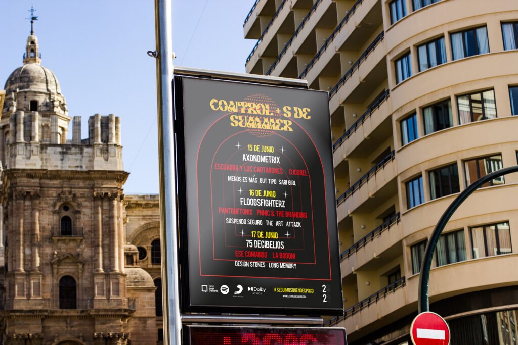Mockup de cartelería control`+ s de summer